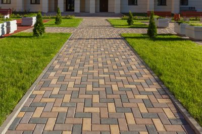 Patterned Paver Walkway